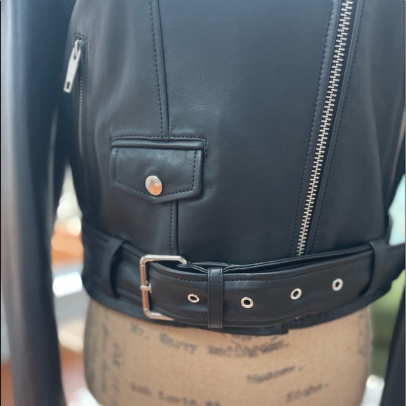 ❤️❤️❤️ The Kooples Worn Once Lambskin Leather Moto Jacket Size M (2) - Picture 3 of 16